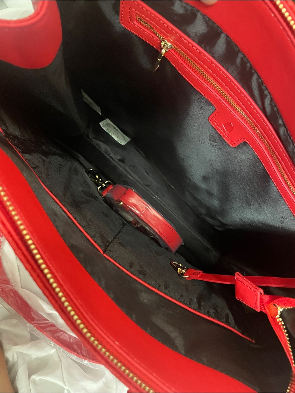 Red Textured Tote Bag - Picture 6 of 10